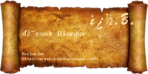 Érsek Bianka névjegykártya
